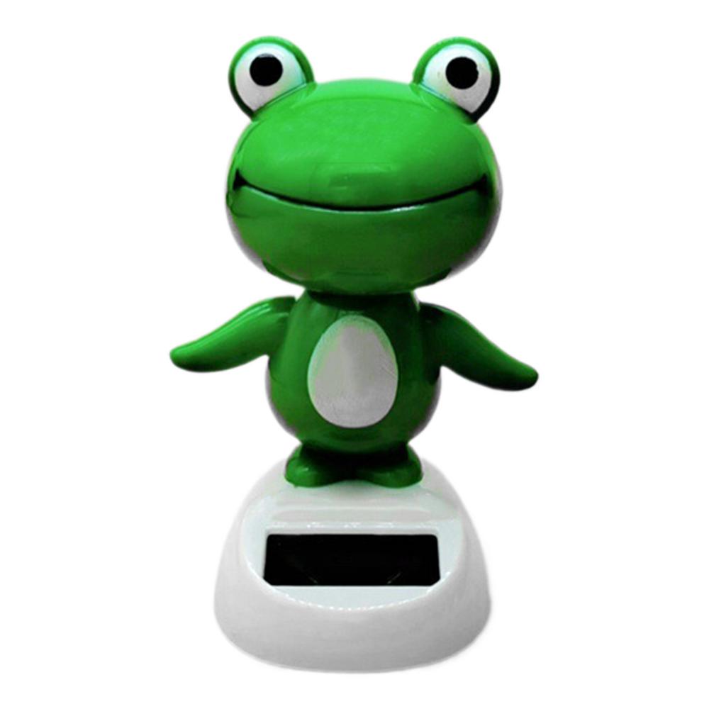 Solar Powered Dancing Frog Car Dashboard Decoration Shake Head Frog Auto Interior Ornaments Car Swinging Bobble Head Frog Deco