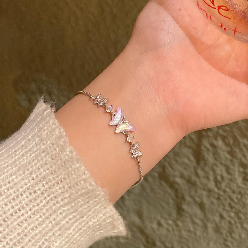 Light Luxury Niche High-end Pearl Bracelet Women's Korean Style Fashion Elegant Flash Zircon Love Bracelet Crystal Bracelet