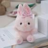 Cute Cartoon Rabbit Doll Keychain Kawaii Bunny Keychain Pendant  Funny Simulated Animals Keyring Backpack Decoration Gift