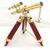 Brass Table Decor Tripod On Telescope Handmade Double Barrel Desk Shiny Telescope Collectible Decor Gift