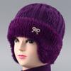 Шапка кроличий мех защита ушей теплая осенне-зимняя вязаная шапка ветрозащитная бархатная женская холодостойкая шерстяная шапка