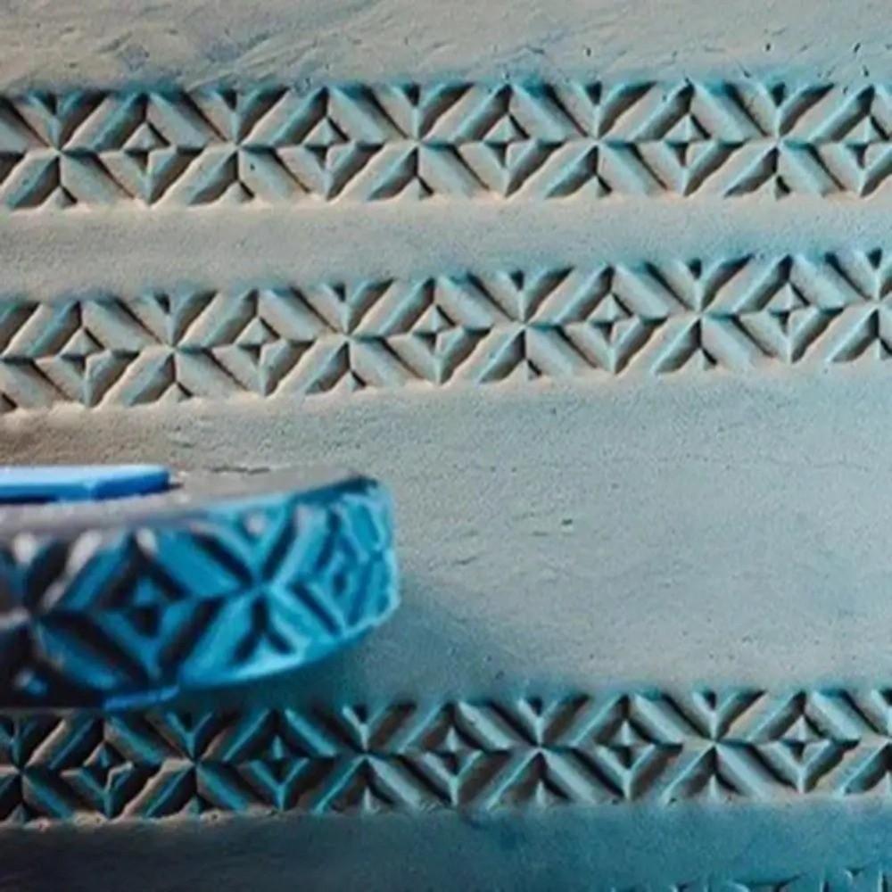 Геометрический текстурный ролик из глины 3D-печатный прокатный инструмент Прочное штамповочное колесо для глины