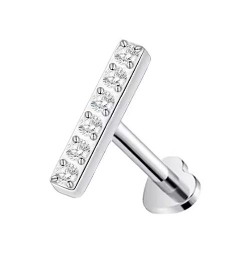 136 Titanium Piercing Labret Flatback Gaby Threadless Cartilage Earring Lip Ring Jewelry 16G ASTM F136