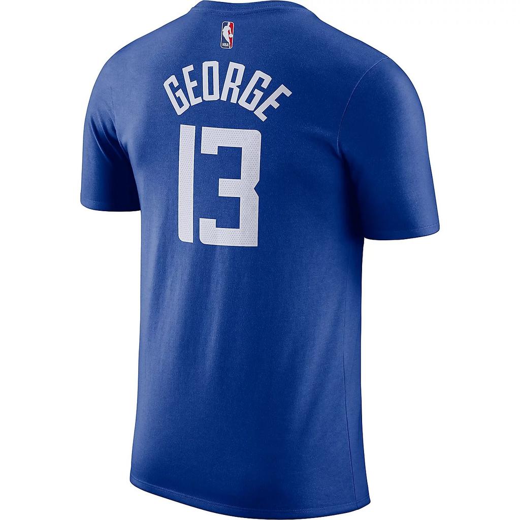 Nike NBA Paul George Los Angeles Clippers Letter Number Crew Neck Short Sleeve T-Shirt Men T-Shirt Blue BQ1537-405