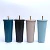 500/750ml Stainless Steel Mug with Straw Reusable Flask Metal Coffee Milk Water Bottle Office Portable Large Capacity Thermos
