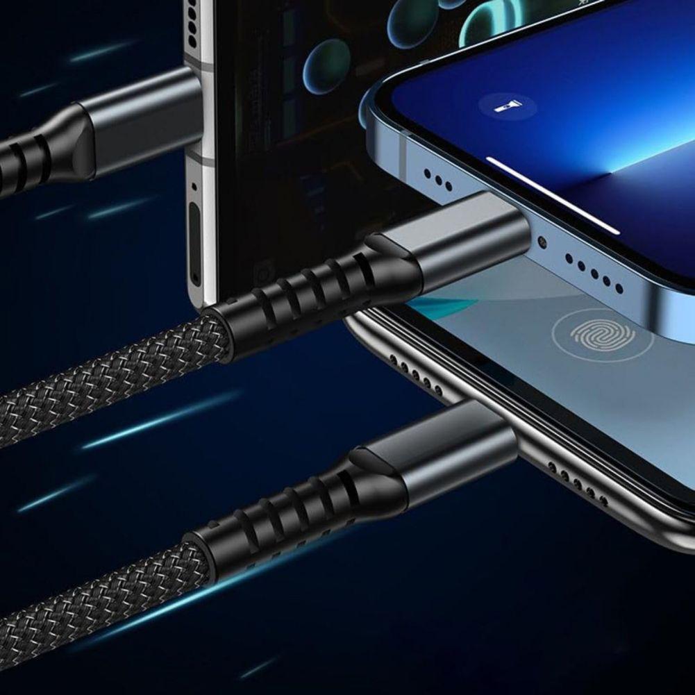 3 In 1 USB Charge Cable Micro Usb Type C 66w Spliter Cord Fast Charging Multiple Data Cable With Clear Screen