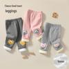 Леггинсы для девочек с флисовой подкладкой и дизайном в виде сердечек на осень/зиму 2025 года для малышей 0-3 лет - Длинные брюки с открытой ластовицей