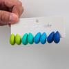 4Pairs Korean Small Waterdrop Dupes Earrings for Women Fashion Matte Colorful Acrylic Chunky Tear Drop Earring Hoops Jewelry Set