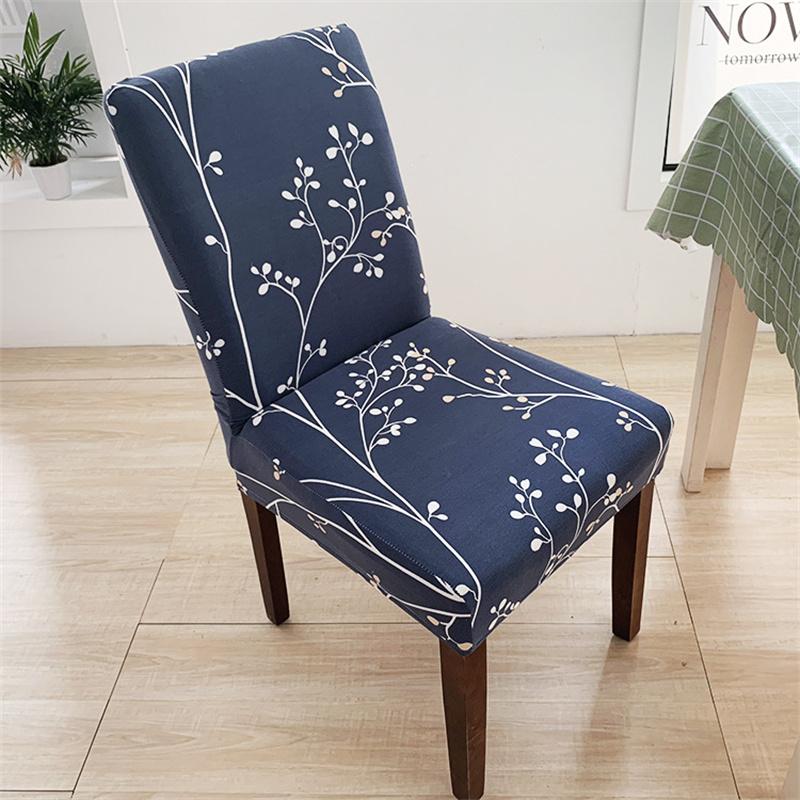 Printing Chair Covers Elastic Dining Room Seat Cover Spandex Dustproof Chair Protective Case for Home Office Restaurant Banquet