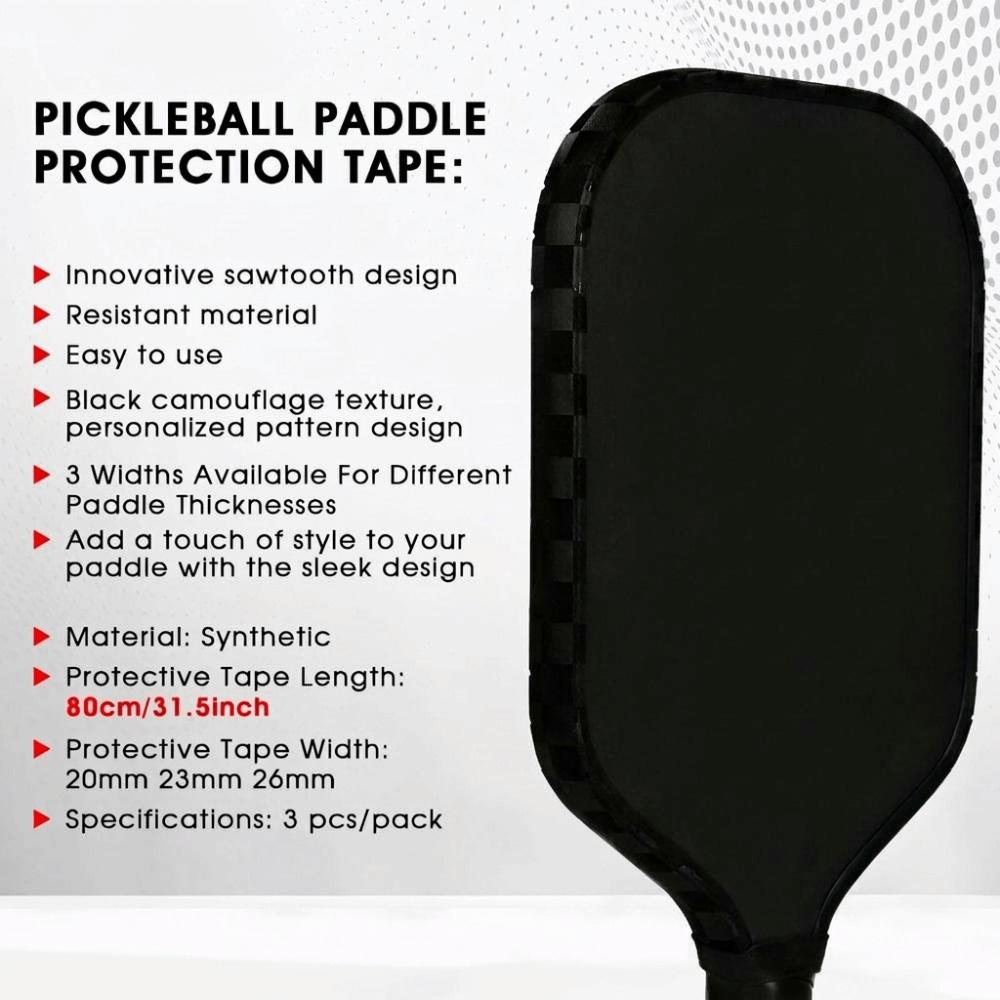 3PCS High Fit Pickleball Racket Edge Strip Protector High Elastic Paddle Head Edge Tape Training