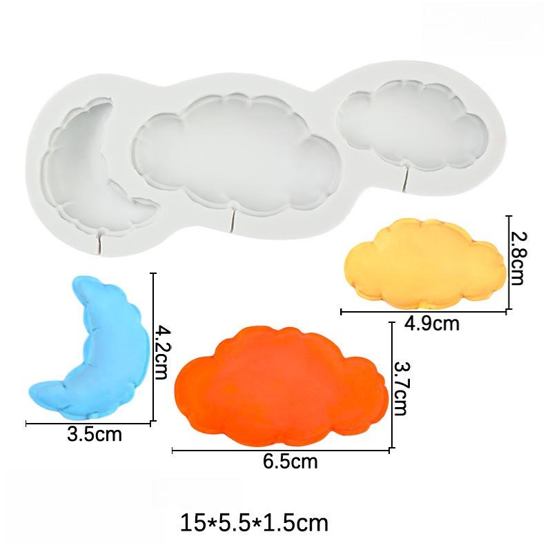 Heart-Shaped Star Cloud Balloon Lollipop Silicone Mold Fudge Cake Decoration Tool Craft Chocolate Resin Clay Candle Mold Baking