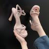 Мода 2024 Новые Роскошные Дизайнерские Летние Женские Сандалии Модные Элегантные Туфли с Узкими Ремнями Женские Уличные Вечерние Платье Сандалии на Высоком Каблуке