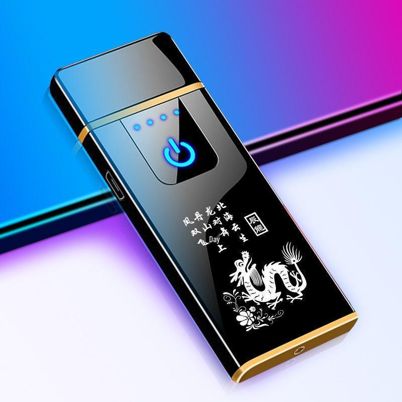 Мощная перезаряжаемая ветрозащитная флип-зажигалка в стиле Black Tech для мужчин