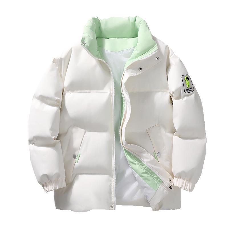 Мужская молодежная двухсторонняя хлопковая зимняя куртка с воротником-стойкой