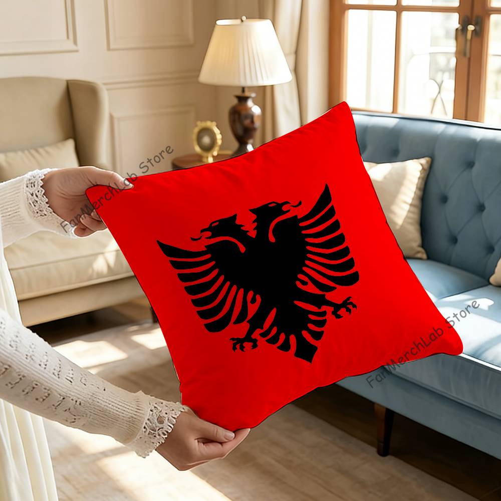 Illyrian Albania Flag Logo Cushion For Bedroom Car Coffee Shop Room and Living Room Sofa Decorative Pillow Cover Case