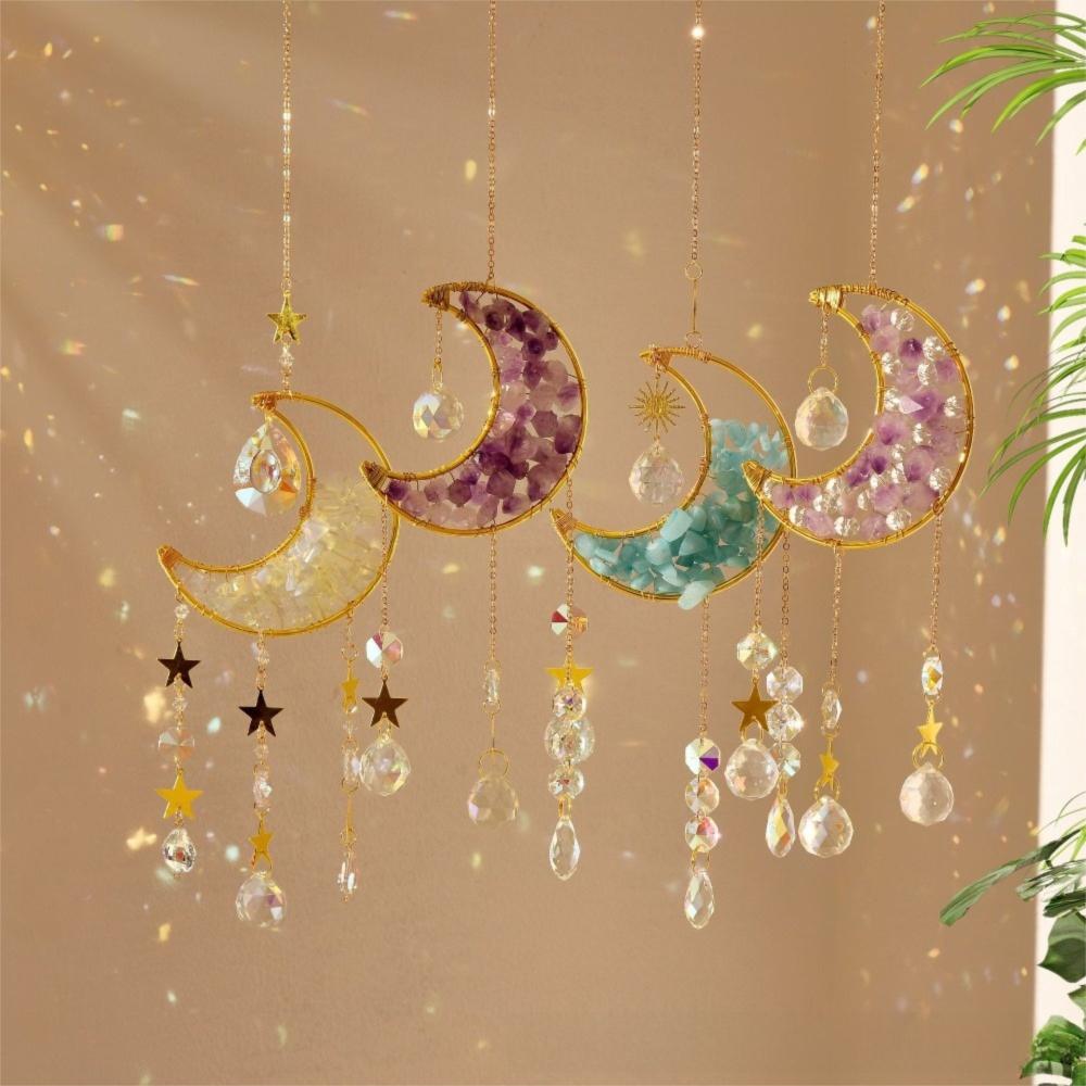 Crystal Sun Catcher Prism Colorful Wind Chimes Creative Moon Catchers Yard Garden Decor