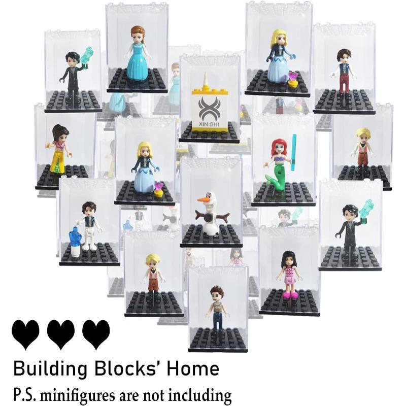 Витрина для строительных блоков подходит для мини-фигурок Lego. Прозрачные пылезащитные коробки можно штабелировать для хранения мелких частиц