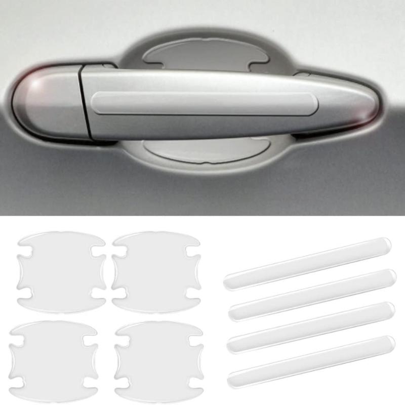 8 шт./компл. Универсальные наклейки для защиты от царапин на чашки ручек дверей автомобиля, прозрачная защита от столкновений для ручек автомобиля