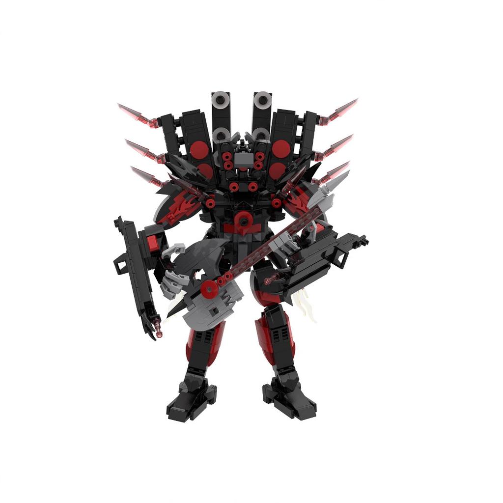 Игрушечные строительные блоки, гитара Титан, фигурки звуковой системы, монитора и туалетного человека