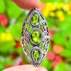 Peridot Gemstone Handmade 925 Sterling Silver Jewelry Ring Size 9 F4v88