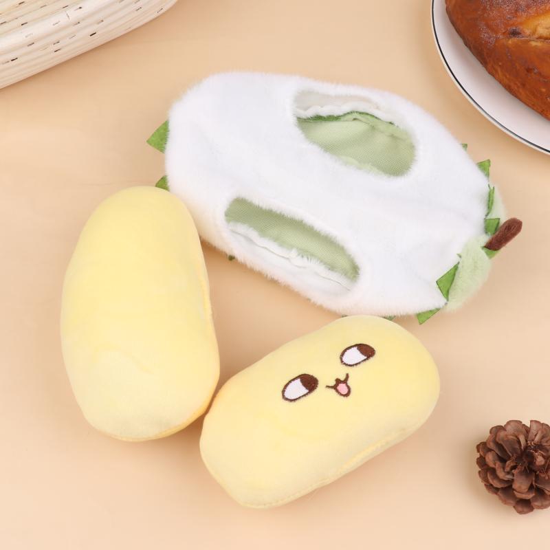 1 Piece Fun Tearable Peeling Durian Plush Pillow Fidget Toys Kids Creative Simulation Detachable Durian Plush Toy Boys Girl Gift