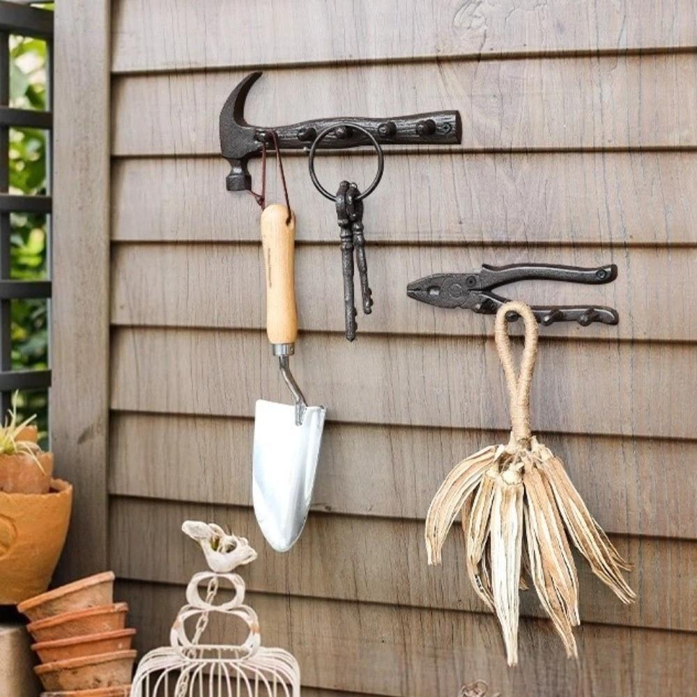 Creative Rustic Cast Iron Wall Hooks Vintage Iron Plier Shape Key Holder DIY Wall-Mounted Decor Shelf Entryway