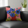 B-Blue Anemone Cushion Cover Natural Linen Pillowcase Set, All-In-One Decor For Sofa, Bedroom & Chair