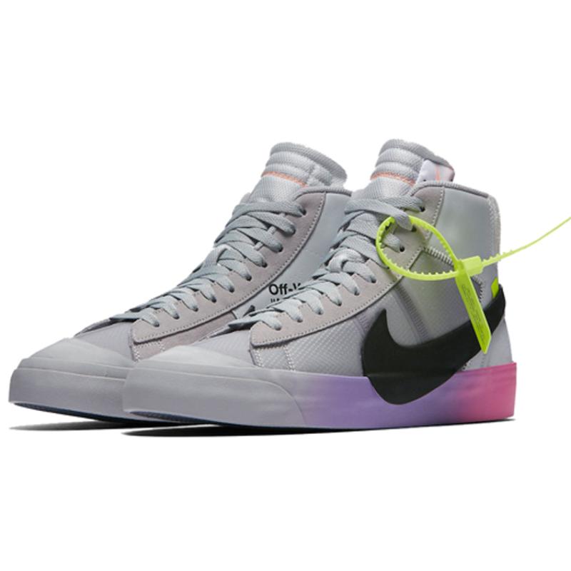 Nike Кроссовки Blazer Mid Off White Wolf Grey Serena Queen Обувь для скейтборда AA3832-002