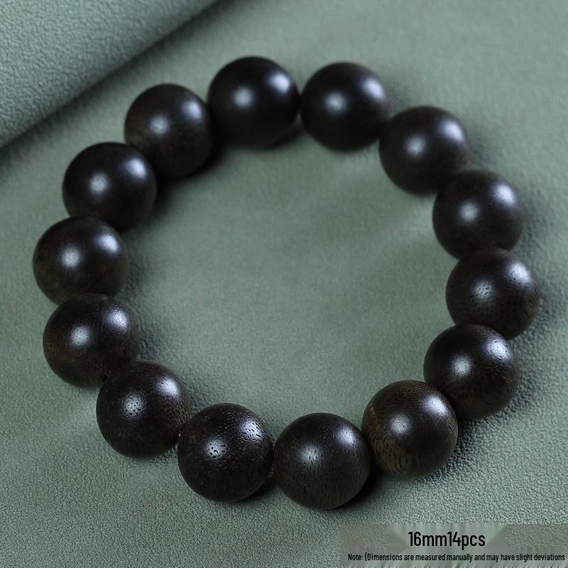 Kalimantan Black Agarwood Buddhist Prayer Bracelet 2.0: 108 Unisex Beads, Sinks in Water