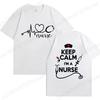 Keep Calm Nurse Print T-shirts Short Sleeve Black Women T-shirt Girl Vintage Tops Tee Shirt Female Harajuku Clothing Streetwear