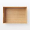 Прямоугольный бамбуковый штабелируемый ящик для хранения MUJI, Средний, 37 см Ш x 26 см Г x 16,5 см В, Артикул 12047308, Подходит для хранения одежды