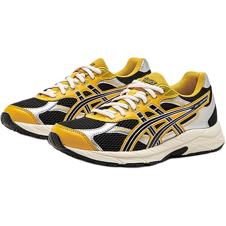 Asics Кроссовки для бега Gel-Contana GS из синтетической кожи, удобные, прочные, низкие, детские, унисекс, желто-черные, 1014A371-003