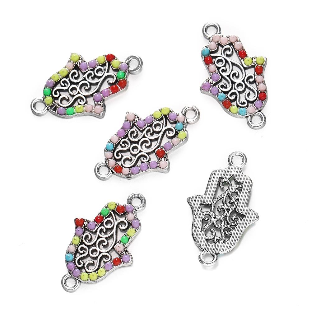 4Pcs Alloy Retro Colored Zircon Drop Oil Pendant Elephant Turtle Pendants For DIY Jewelry Charm Bracelet Handicrafts Accessories