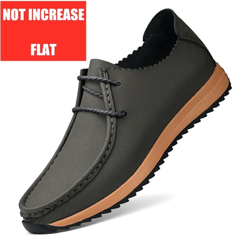 Мужские повседневные кожаные туфли на платформе Женские плоские/5 см увеличение роста Дышащие Легкие Удобные лоферы Унисекс Кроссовки на лифте