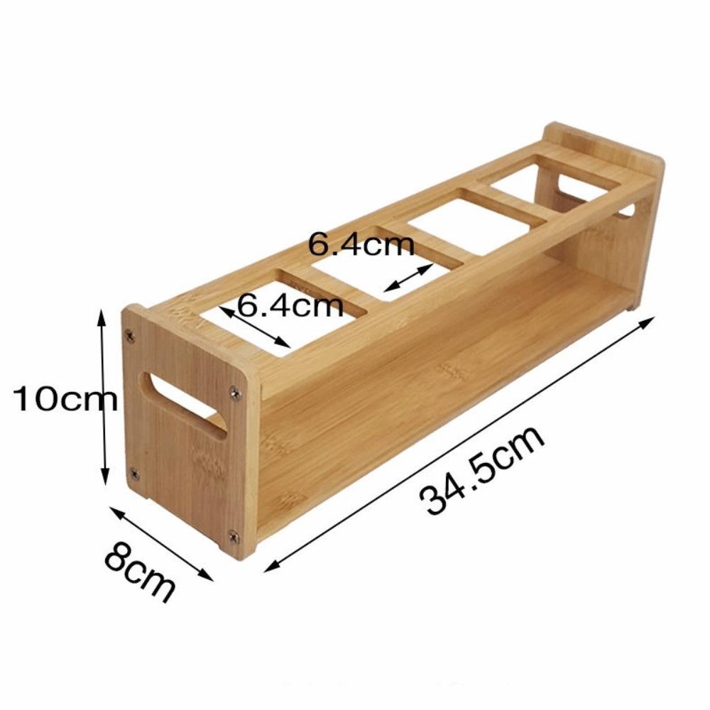 Round Square Kitchen Storage Shelf Bamboo Oil Bottle Rack Seasoning Can Storage Rack Resturant
