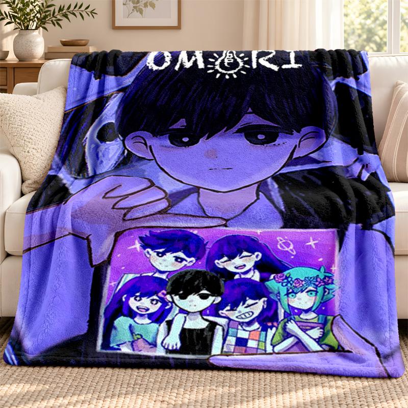 Omori blanket Flannel Blanket Soft Cozy Plush Throw for Sofa Bed Lightweight Home Decoration Outdoor camping