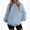 Women's Fashion Casual Solid Color Pocket Long Sleeve Hoodie