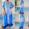 European-American Cotton Loose Beach Long Robe Cover-Up Dress