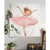 Pink Ballerina Girl Butterfly Anime Tapestry Hanging Tarot Hippie Wall Rugs Dorm Home Decor