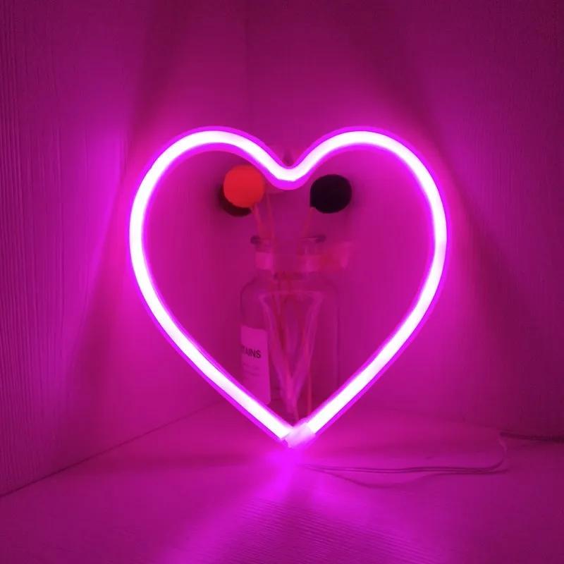 LED Neon Light Novel Fancy Light LOVE Wine Glass Butterfly Flamingo Note Shape Lights Internet Celebrity Holiday Decorative Lamp
