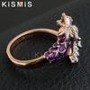 Кольцо с драконом из розового золота для женщин и мужчин с камнями CZ, модное кольцо, свадебные украшения, модный подарок на годовщину