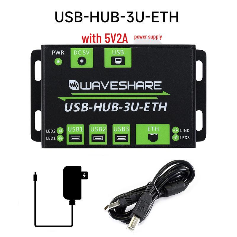 MicroSnow Industrial Multi-Functional 3-Port USB Hub with Gigabit Ethernet Adapter