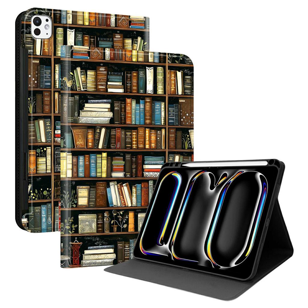 Для iPad Про 11 (2024) Чехол для планшета из ПУ кожи с рисунком, подставка, слот для стилуса (Стилус не входит в комплект)