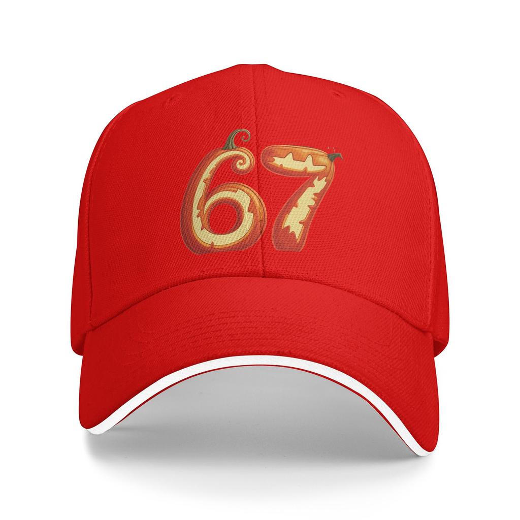 67 PUMPKIN HALLOWEEN HAUNTED BY 67 Casual Baseball Cap Summer Trucker Hat Tennis Skate Hip Hop Hats Men Street Baseball Caps