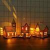 Festival Led Light Wood House Christmas Tree Decorations for Home Decoration Wooden House DIY Gift Window Decoration