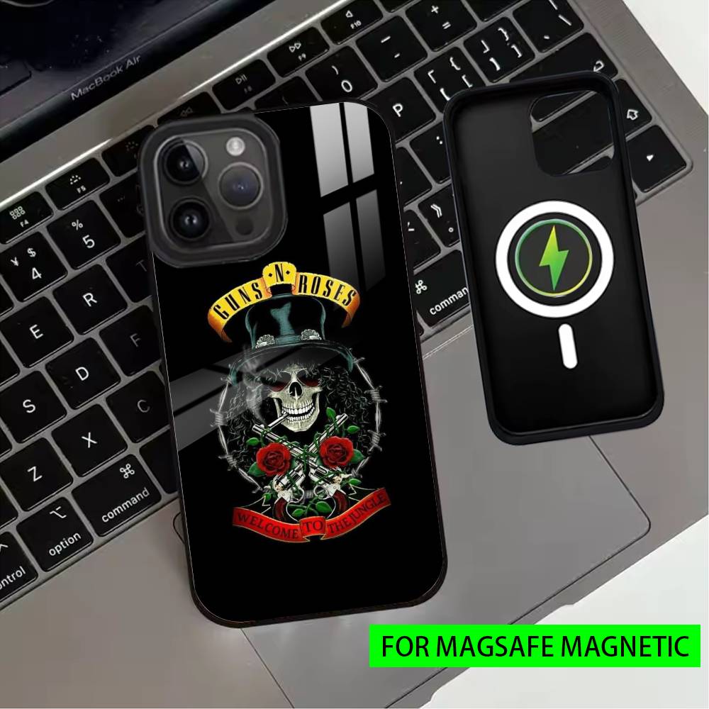 Чехол для телефона G-Guns N R-Roses Good Time Для iPhone17,16,15,14,13,12,11 Plus,Pro Магнитный с Magsafe Беспроводной зарядкой