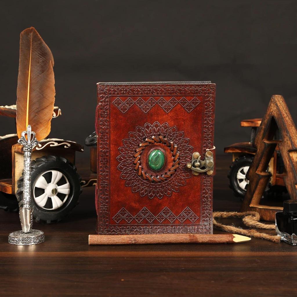 Combo Leather Diary Vintage Inspired Leather Journal Diary with Handmade Genuine Eco-Friendly.