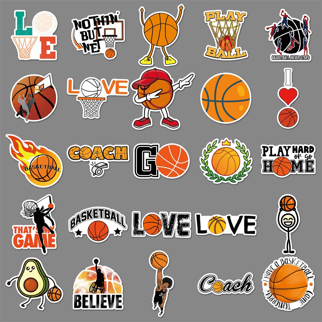 50 баскетбольных граффити, персонализированных спортивных детских;s креативные водонепроницаемые наклейки на чемодан для скейтборда своими руками