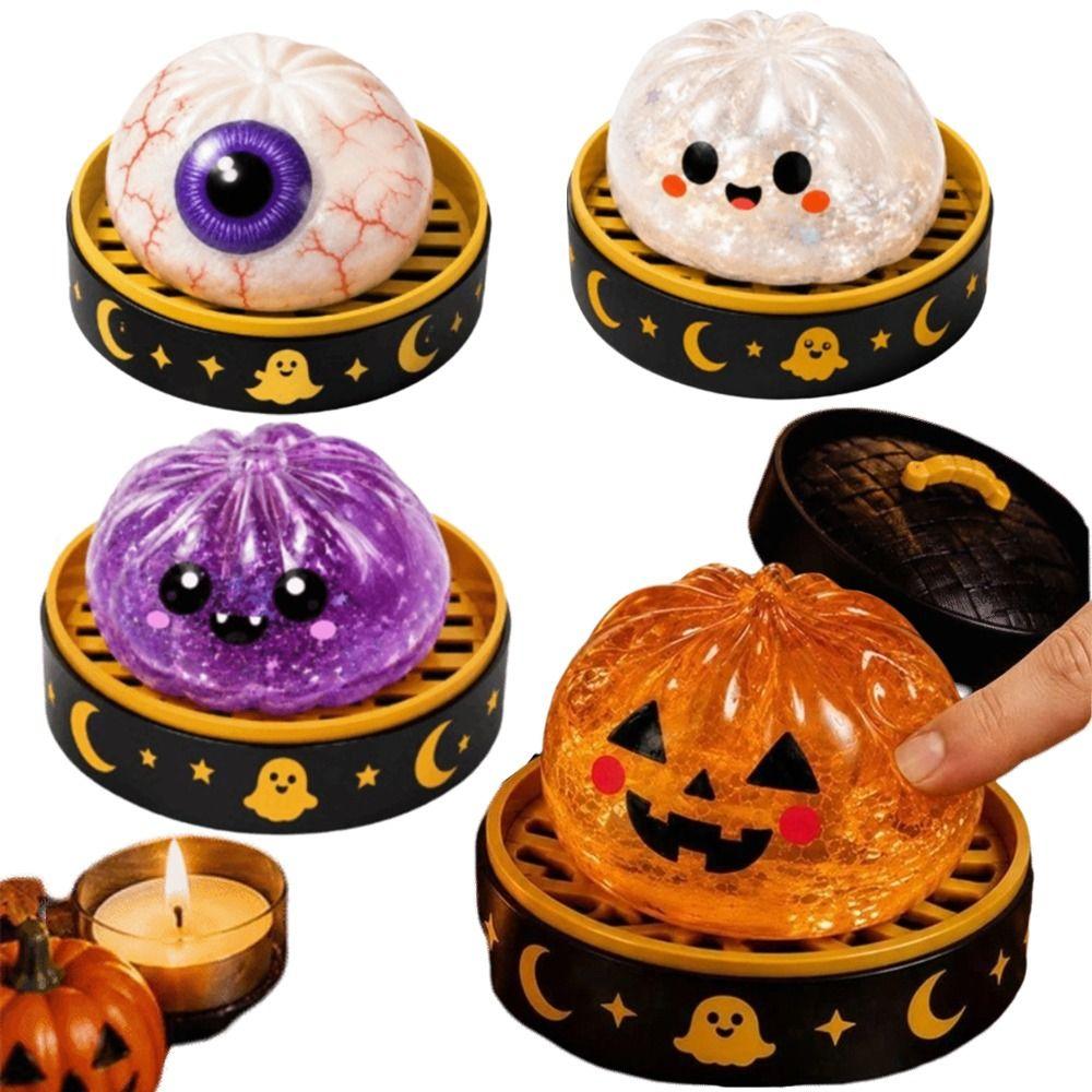 Glittering Bun Sensory Balls Giant Rainbow Soft Squishy Toy Squeeze Toy Spooky Ghost