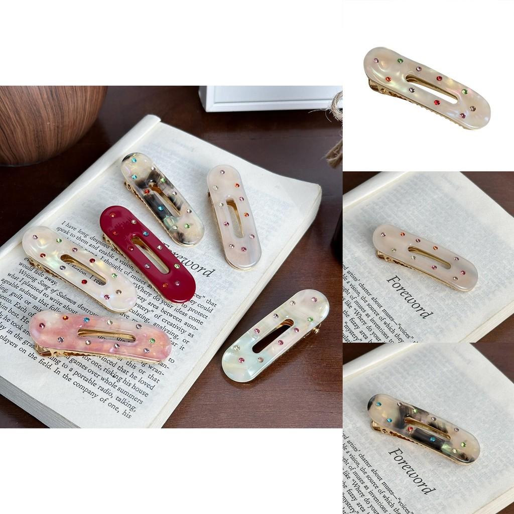 Стильная овальная заколка для волос с ослепительными стразами, идеально подходящая для повседневных модных аксессуаров